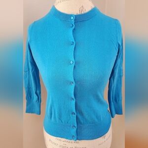 J.CREW women's The Clare cardigan in Barcelona Blue XS